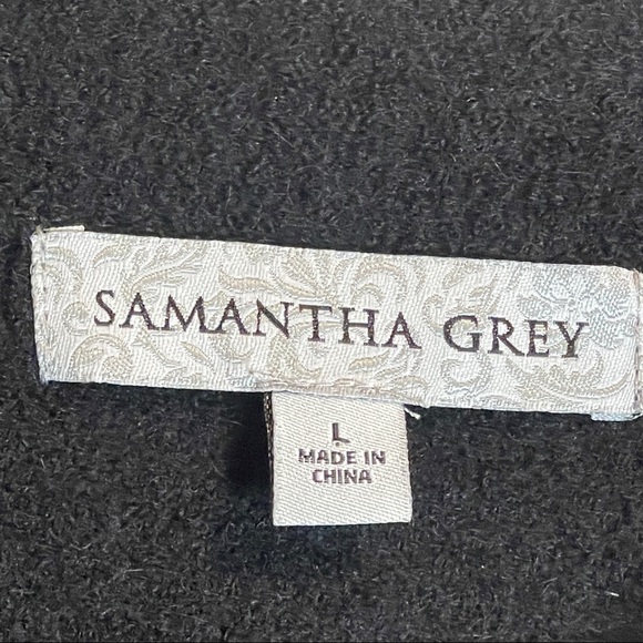 Black Wool Blazer embroidered by Samantha Gray 100%Wool Size Large - Picture 5 of 5